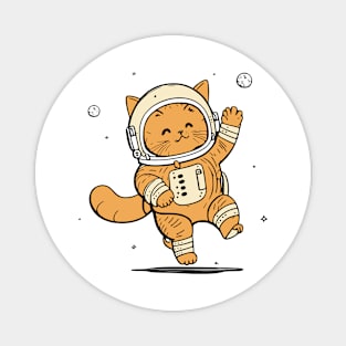 Cat in Space Funny Cat Gift Retro Vintage Funny Cat Magnet